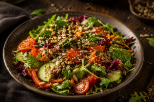 Salat mit Topping generiert von ChatGPT
