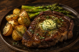 Steak mit Café de Paris Butter generiert von ChatGPT